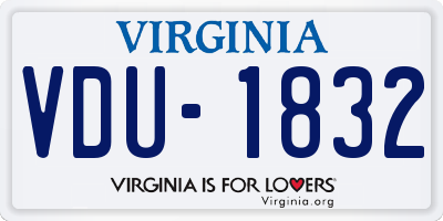 VA license plate VDU1832