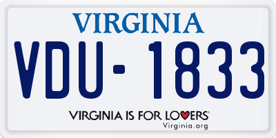VA license plate VDU1833