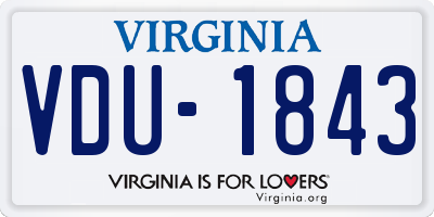 VA license plate VDU1843