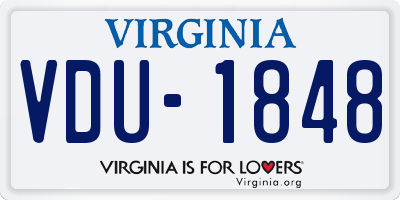 VA license plate VDU1848