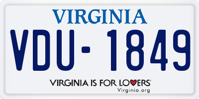 VA license plate VDU1849