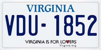 VA license plate VDU1852
