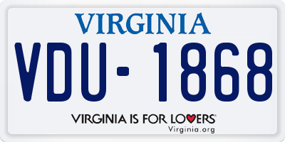 VA license plate VDU1868