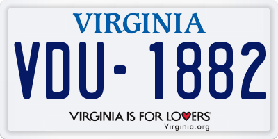 VA license plate VDU1882