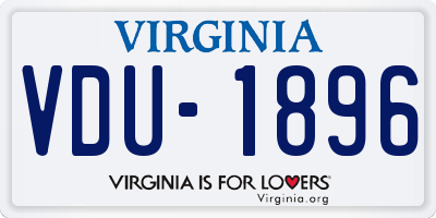 VA license plate VDU1896