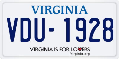 VA license plate VDU1928