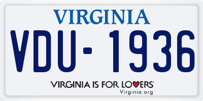 VA license plate VDU1936