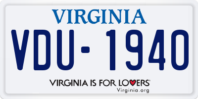 VA license plate VDU1940