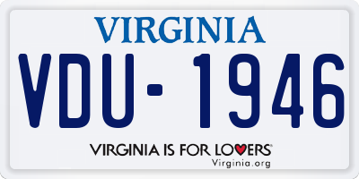 VA license plate VDU1946