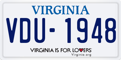VA license plate VDU1948