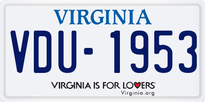 VA license plate VDU1953