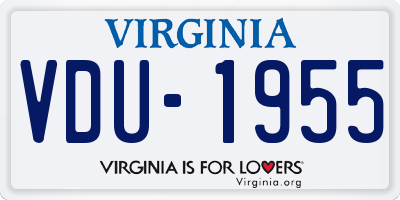 VA license plate VDU1955