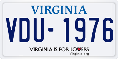 VA license plate VDU1976