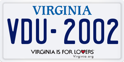 VA license plate VDU2002