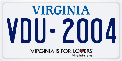 VA license plate VDU2004