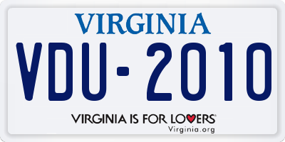 VA license plate VDU2010