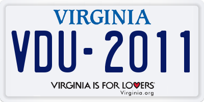 VA license plate VDU2011