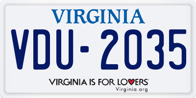 VA license plate VDU2035