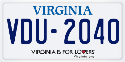 VA license plate VDU2040