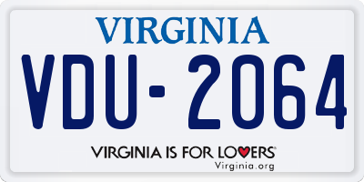 VA license plate VDU2064