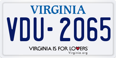 VA license plate VDU2065
