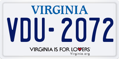VA license plate VDU2072