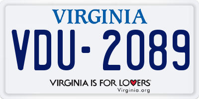 VA license plate VDU2089