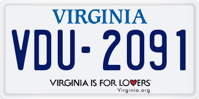 VA license plate VDU2091