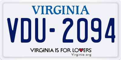 VA license plate VDU2094
