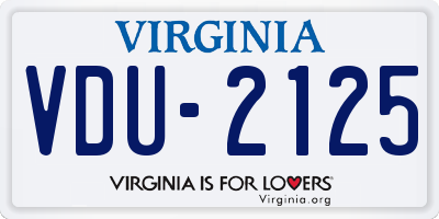VA license plate VDU2125