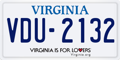 VA license plate VDU2132