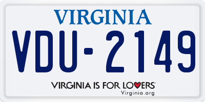 VA license plate VDU2149