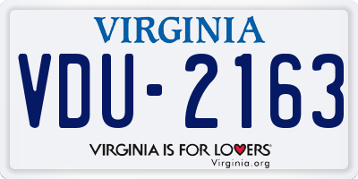 VA license plate VDU2163