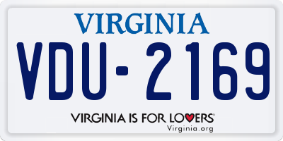 VA license plate VDU2169