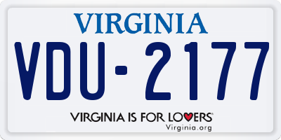 VA license plate VDU2177
