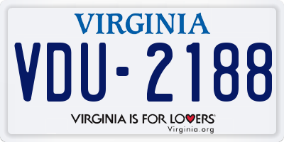 VA license plate VDU2188
