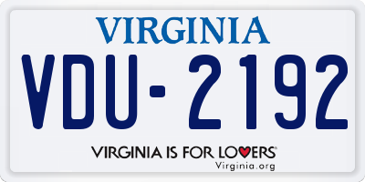 VA license plate VDU2192