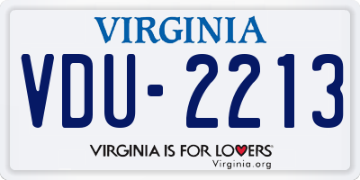 VA license plate VDU2213