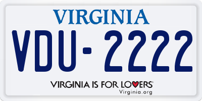 VA license plate VDU2222