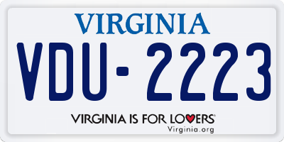 VA license plate VDU2223