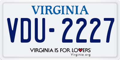 VA license plate VDU2227