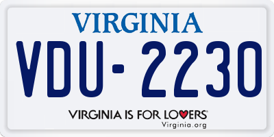 VA license plate VDU2230