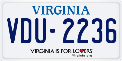 VA license plate VDU2236