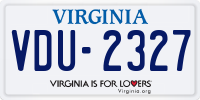 VA license plate VDU2327