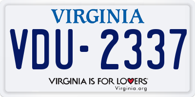VA license plate VDU2337