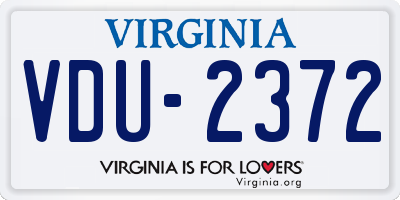 VA license plate VDU2372
