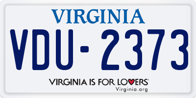 VA license plate VDU2373