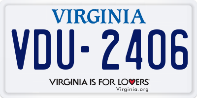 VA license plate VDU2406