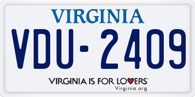 VA license plate VDU2409