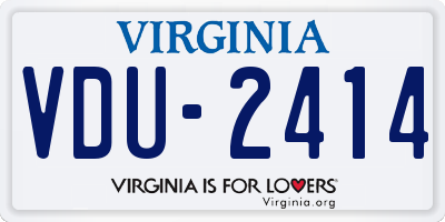 VA license plate VDU2414
